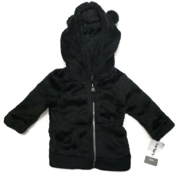 Carters Baby Unisex Hooded Sherpa Sweater Jacket Full Zip Soft Size 6 Months - Picture 1 of 7